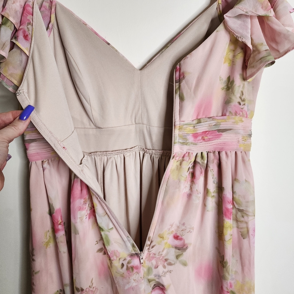 Birdy Grey Pink Floral Midi Dress - Picture 15 of 16